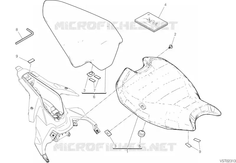 Ducati 2021 Panigale V2 OEM Pillion Passenger Rear Riders Seat