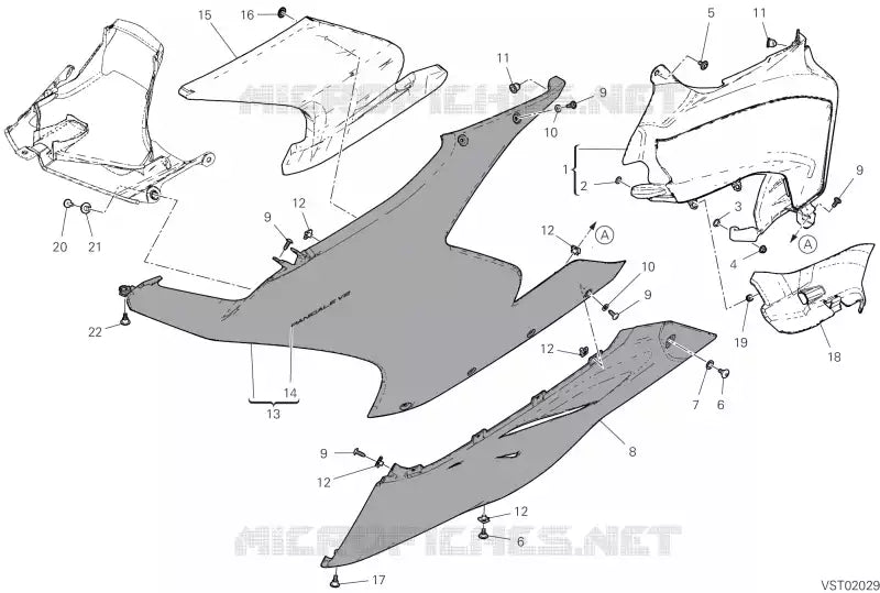 Ducati 2021 Panigale V2 OEM Left Side Fuel Tank Fairing Cover Panel Estrattore