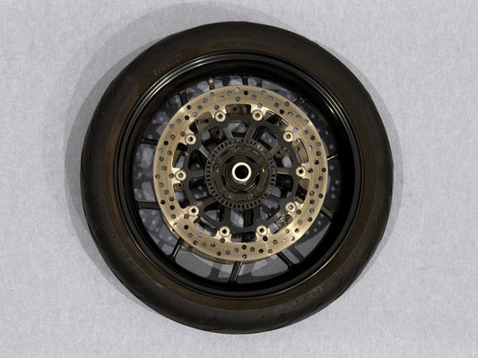 Ducati 2021 Panigale V2 OEM Front Wheel Rim Assembly & Front Wheel Spindle Shaft Axle & Front Brake Discs & Tyre